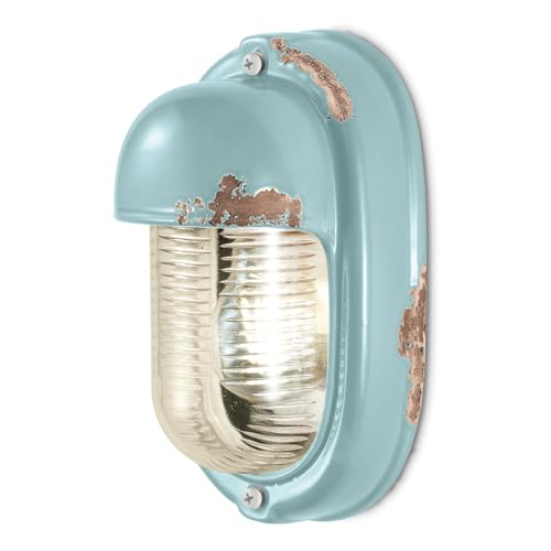 Applique Ferroluce Retrò azzurro luce direzionata con palpebra