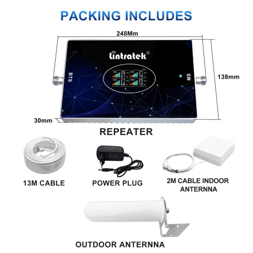 Lintratek Ripetitore Segnale Cellulare 4G, 4 Banda...