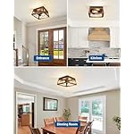 DEWENWILS Farmhouse Metal Flush Mount Light Fixture with Wood Grain Finish, 2-Light Ceiling Lamp for Kitchen, Hallway, Entryway, Foyer - Image 5