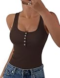 Material: Chaleco sin mangas mujer hecho tejido acanalado alta calidad camisola mujer con botones verano chaleco acanalado amigable con piel elástico cómodo suave ligero transpirable