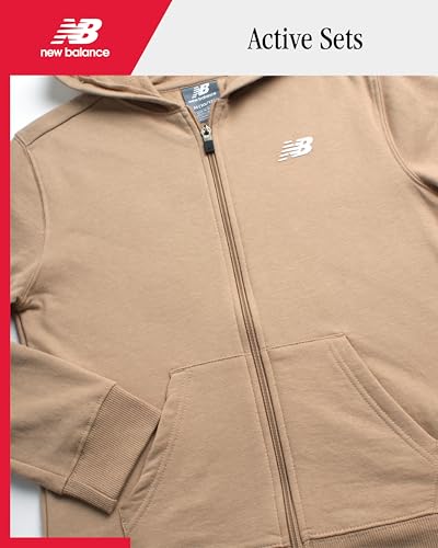 New Balance Girls Sweatshirt - Active Performance Fleece Zip Up Hoodies for Girls - Cozy Lightweight Athletic Tops (7-16)2