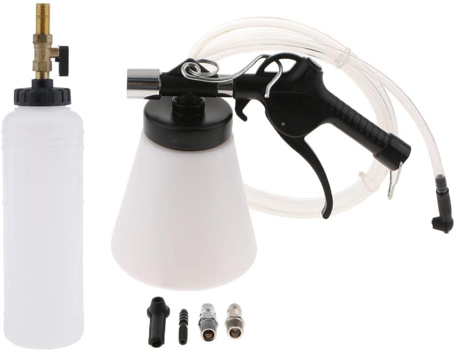 Universal Pneumatic Brake Bleeder Kit Easy Brake System Flushing DIY with Air Extractor Ergonomic Design for Cars Trucks Motorcycles 34 oz Waste Tank