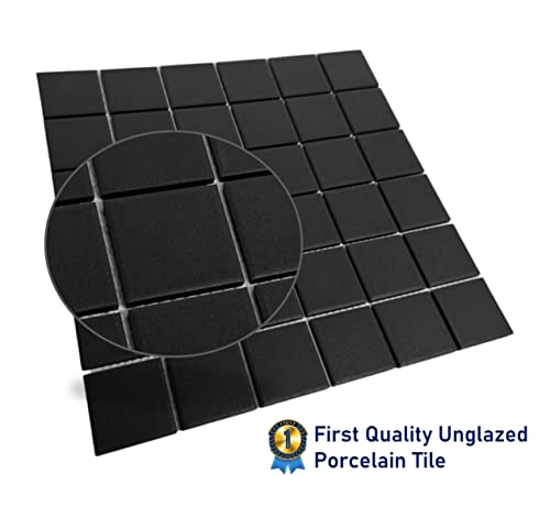Vintage Black Unglazed Square 2X2 Inch Porcelain Floor & Wall Tile (10 Pcs/10 Sq. Ft. Per Case, 1 Standard Shipping) #TOP2