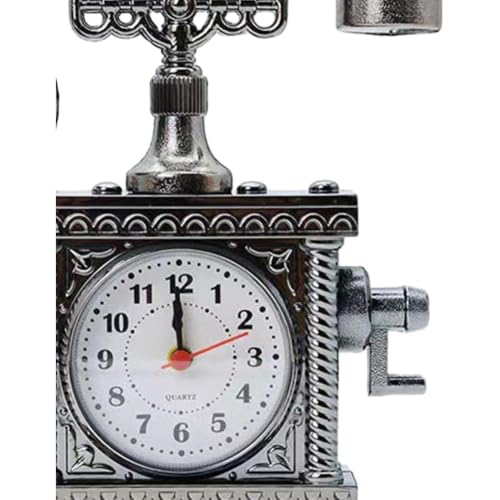 Reloj de mesa vintage Tubayia artesanal de 16 cm para decoración sutil 3