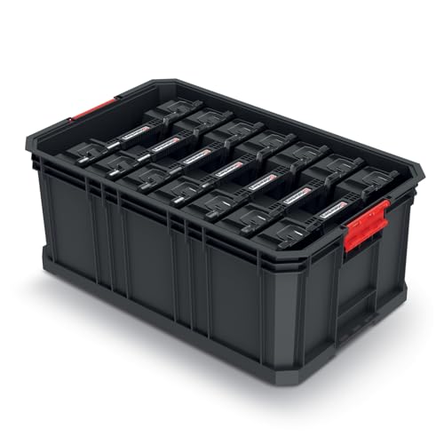 B2C Modular Storage Tool Box On Wheels Large Mobile Tray Compartment Stackable Lockable Portable Workshop Garage Equipment Organizer (Storage basket & organiser set)