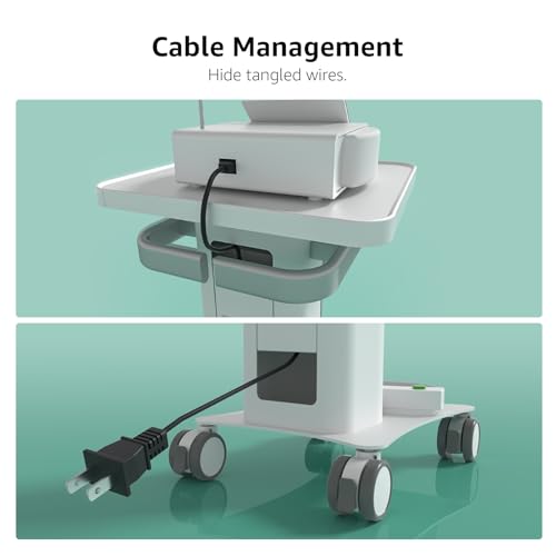 BEWISER Medizinischer Trolley mit abschließbaren Rädern-Ultraschall-Imaging Scanner Fahrzeug-Aufbewahrungswagen,15.7 x 13 Zoll Panel,Mobile Dental Cart für Kliniken, Krankenhäuser, Schönheitssalon