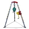 Fire Lifting Safety Rescue Tripod for Traditional Confined Spaces, Industrial Tripod Lifting Equipment Rescue Device Kits with Adjustable Feet, Derrick Crane for Exploration Well/Tunnel/Sewer Size