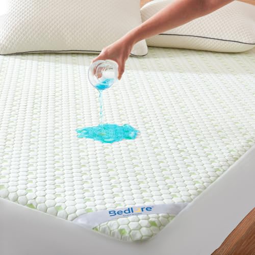 Waterproof Mattress Protector, Queen Size Mattress Pad Fitted 6"-18" Deep Pocket, 3D Air Fabric Breathable Bed Mattress Cover Noiseless Washable for Home, Bedroom, Hotel