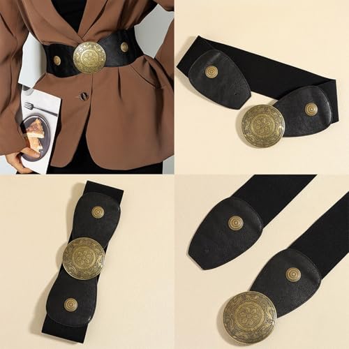 Waist Belt Floral for Club Belt Stretchy Vintage Belt Hot Girl Outfit Waist Chain Unique Buckle Belt4