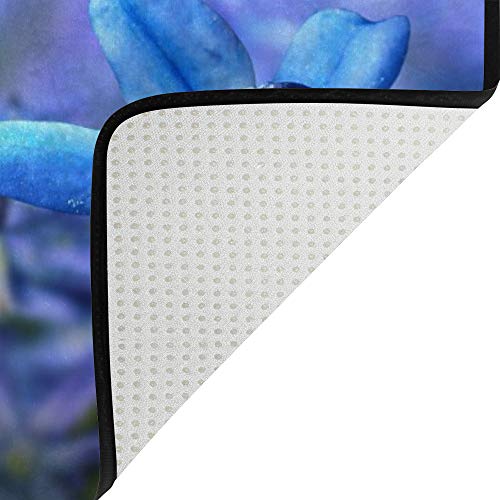 Tapis fleurs bleues doux pour protéger et décorer vos sols