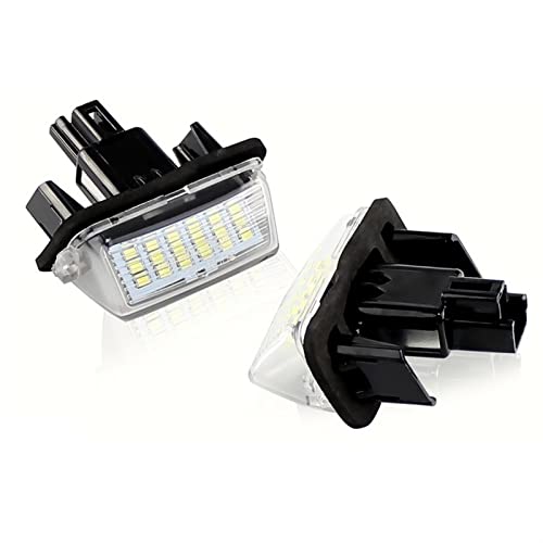 NOZADO 2pcs Lumières de plaque d'immatriculation de voiture LUMIÈRE Nombre de lampes adaptées à Toyota Corolla Camry Yaris Prius C Ractis Verso Vitz Avensis Blanc Feux arrière LED