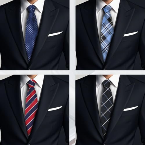 Image of Mens Tie Pre-tied Adjustable Men's Neckties, Zipper Ties for Men Accessories Business Wedding Party