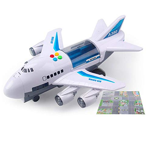 Cloverclover Toy Plane, Music Story, Inertia Simulation Track, Kids Toy Plane, Oversize Passenger Plane, Kids Toy Plane Plane, White