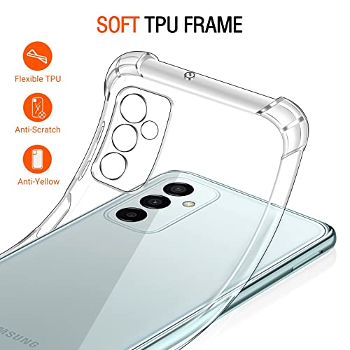 Image of Lustree Back Cover Transparent Case Compatible with Samsung Galaxy F23 5G | Clear + TPU Case with 4 Corner Air Cushion Protection & Camera Protection | Slim& Stylus Cover