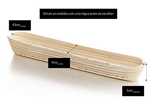 Banneton Oval de Ratã, Para Fermentar Massas de Até 500g, 43x10x5cm, BANNETON BRASIL