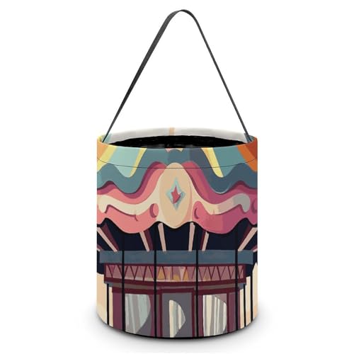 Sac fourre-tout carrousel d'Halloween petit cabas en tissu réutilisable 20x21x18 cm