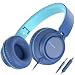 AILIHEN C8 (Upgraded) Headphones with Microphone and Volume Control Folding Lightweight Headset for Cellphones Tablets Smartphones Laptop Computer PC Mp3/4 (Indigo)