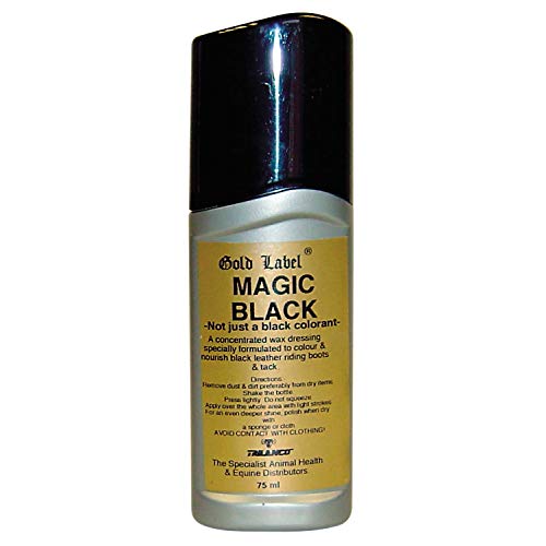 Magic Black, Gold Label, Black Wax Dressing for Leather Boots and Tack, 100 ml, Colours & Nourishes