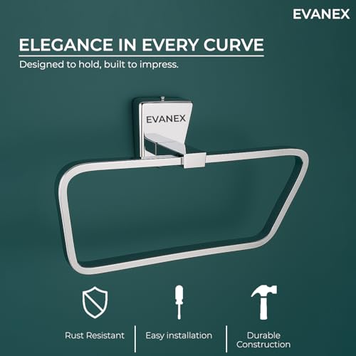 Image of EVANEX EVANEX Towel Ring /Napkin Holder for Bathroom /304 Stainless Steel Towel Hanger for Wash Basin /Rust Proof Towel Holder /Corrosion Resistant Bathroom Accessories Set