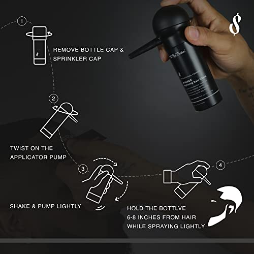 The Rich Barber N\'Hance Pro Barber Kit I - Professional 3-in-1 Hair & Beard Styling Set - Keratin-Infused Hair Building Fibers, Applicator Pump, Application Card - Hairline Enhancer & Volumizing Spray - Thumbnail 6