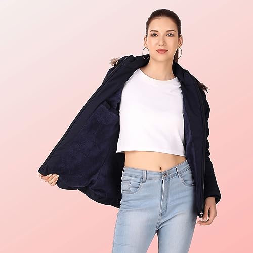 Image of Brazo Girls and Women's Puffer Regular Fit Bomber Jacket For Winter Wear | Hooded Neck | Full Sleeve | Zipper | Casual Jacket For Woman & Girl | Western Stylish Jacket For Women