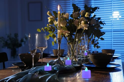 Image of KOABY 25 Pack Flameless Votive Candles, Last 8H+, Blue Light, No Timer No Flickering