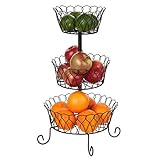 Carol Wright Gifts 3-Tier Wire Basket,Black,One Size Fits All