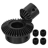 QUARKZMAN 2 Stück Kegelradsatz 1 Modul 1:2 (20Z/40Z) Gehärteter Stahl Geradkegelrad 90 Grad Lenkmotorgetriebe (6mm/15mm Bohrung)