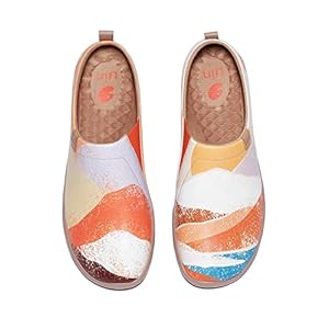 UIN Mannen Vrouwen Lederen Platte Schoenen, Casual Microfiber Loafer Reizen Geschilderd Paar Mode Slip On