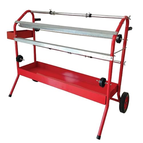 LAUCO 36" Mobile Masking Paper Machine with Storage Trays – Multi-Roll Masking Dispenser for Auto Body Paint, Car Repair & Collision Shop Prep (87277)