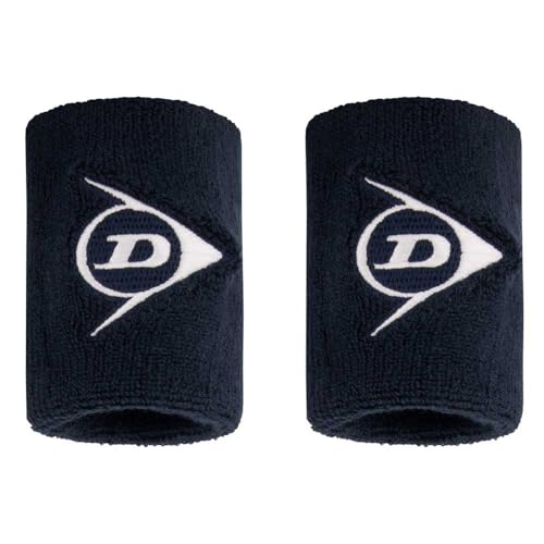 Dunlop Sports Wristband Short-Length, 2-Pack Navy