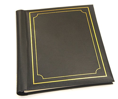 Self adhesive photo album deluxe gold stamp black padded cover - Arpan