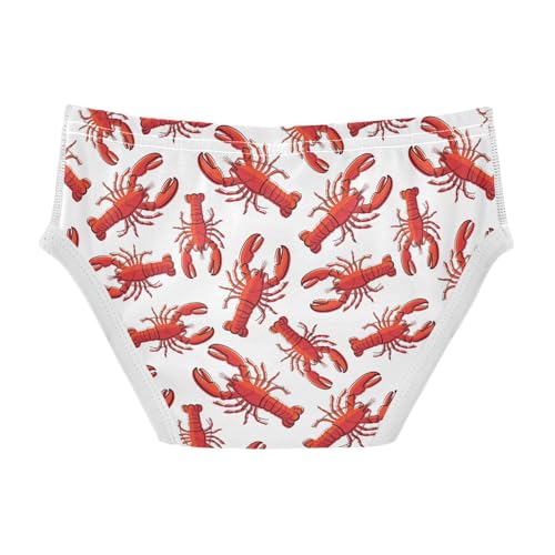 Boys' Underwear Cotton Little Boys Red Crayfish Briefs Soft Toddler Underwear 2T-8Y2