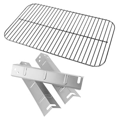 Outdoor Bazaar Set of Porcelain Cooking Grid and 3 x Stainless Steel Heat Plates for Walmart Expert Grill 3 Burner XG10-101-002-02 Model, Expert Grill Replacement Parts 3 Burner, Expert Grill Parts