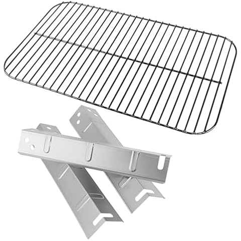 Outdoor Bazaar Set of Porcelain Cooking Grid and 3 x Stainless Steel Heat Plates for Walmart Expert Grill 3 Burner XG10-101-002-02 Model, Expert Grill Replacement Parts 3 Burner, Expert Grill Parts Cover