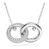 Swarovski Dextera Pendant, Interlocking loop, Clear, Rhodium Finish