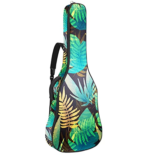 Housse guitare acoustique 106cm rembourrée et antichoc motif tropical pour guitare folk