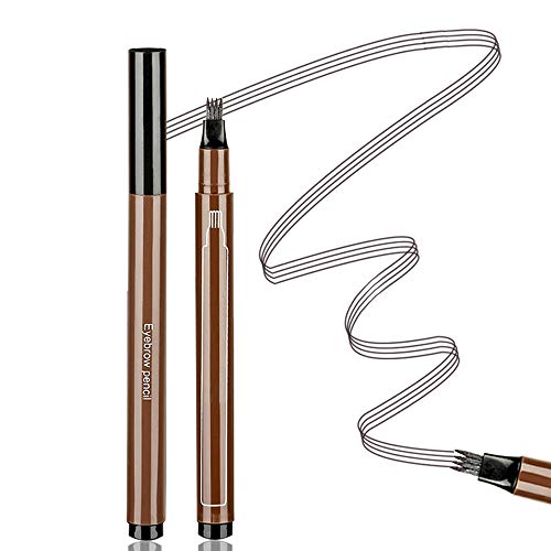 Aaiffey Eyebrow Tattoo Pen Waterproof Microblading Eyebrow Pencil with Micro-Fork Tips Applicator Creates Daily Natural Brows Makeup Long Lasting (Gray Brown)