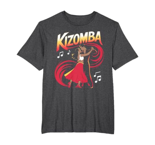 Kizomba Dancing Dancer Bachata Angola Dance Urban Kiz T-Shirt, Men's Big and Tall, Dark Heather Grey, 6X Tall