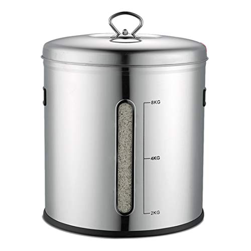 Haoun Rice Container Storage, 12KG / 26.45 lbs Stainless Steel Rice Storage Bin Cereal Grain Storage Box Food Container with Lid for Kitchen