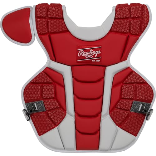 Rawlings Mach Adult NOCSAE Baseball Catcher's Chest Protector, Scarlet