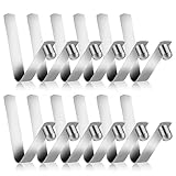 Sliverdew 12 Pieces Tent Pole Clips Tent Pole Push Button Spring Clip Stainless Steel Kayak Spring Snap Tube Locking Pin Clips for Kayak Paddle Camping Tent Pole 8mm