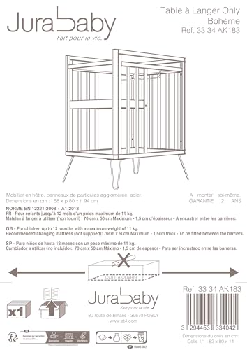 Jurababy - Fasciatoio Com 2 Prateleiras Only Legno - Faggio/Giallo - 76 X 56 X 94 Cm - 4