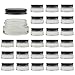 7-Milliliter Glass Lip Balm Jars (24-Pack).25-Ounce Thick-Walled Containers (Clear with Black Metal Lids)
