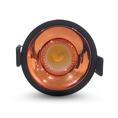 Image of D'Mak 7W Black Body LED COB Spot Light with Rose Gold Reflector (Warm White, 10)