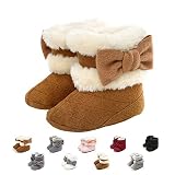 Nomere Baby Girls Boys Winter Warm Snow Boots Anti-Slip Soft Sole Bowknot Toddler First Walker Newbo