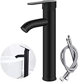 Mezcladora para Lavabo de Baño, Caliente y Frío Ajustable Cascada Grifo, Mezcladora para Lavabo de Acero Inoxidable,con 2...