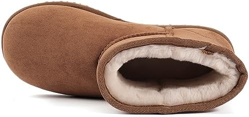 Zizor Women's Cozy Short Bootie Slippers, Winter Warm Hard Bottom House Shoes with Fuzzy Lining, Chestnut, 7 M US | Image 2