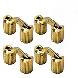Wcawnlt Mini Scharniere Tonnenscharnier, Verdecktes Einbohrscharnier aus Massivkupfer, 180° Öffnung, M8 Gold, 4pcs, Für Schachteln, Truhen, Möbel und DIY Projekte