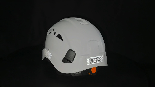 GREEN DEVIL Hard Hat Safety Helmet with Rechargeable Headlamp